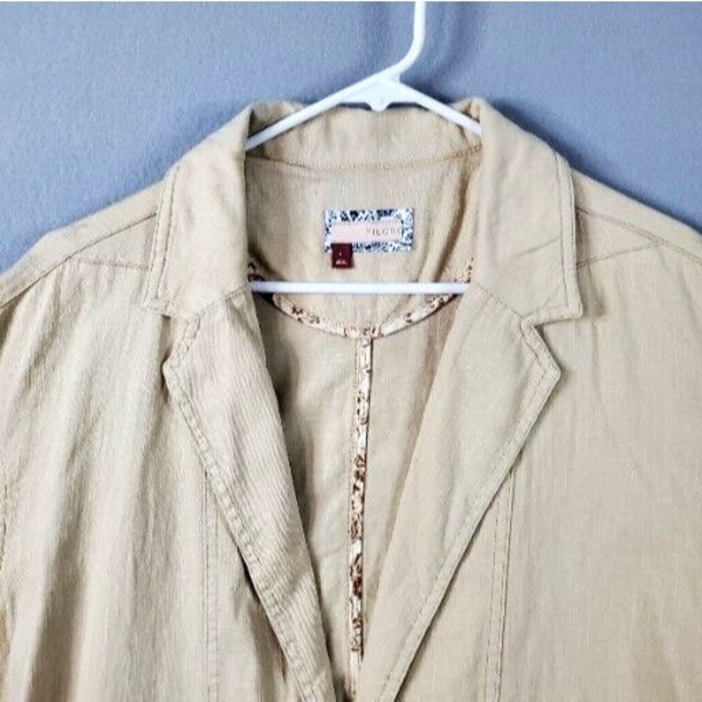Pilcro Anthropologie Women's Size Small Blazer Long Line Boxy Linen Blend Jacket - Picture 6 of 11